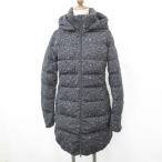 未使用品 ユニクロ UNIQLO コート ダウンコート ストレッチダウン ジップアップ フード アニマル柄 グレー ダークグレー M レディース