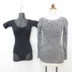 Chacott DanceSport бальные танцы Leotard tops 2 шт. комплект трикотаж с коротким рукавом длинный рукав no- шитье чёрный серый S женский 