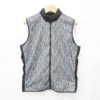  Adidas adidas Golf спортивная одежда жилет Zip выше воротник-стойка ворсистый защищающий от холода серый чёрный черный L мужской 