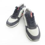 プラダスポーツ PRADA SPORT スニーカー ローカット ナイロン レザー 4E2721 グリーン グレー ブラック 6 1/2 ☆AA★ メンズ