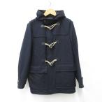 Prada PRADA пальто полупальто "даффл коут" капот кривошип кнопка телячья кожа шерсть темно-синий темно-синий 52 *AA* мужской 