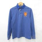  Polo bai Ralph Lauren Polo by Ralph Lauren рубашка-поло длинный рукав соотношение крыло покрой вышивка нашивка хлопок синий голубой M мужской 