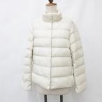  Uniqlo UNIQLO жакет Ultra свет down Zip выше воротник-стойка нейлон слоновая кость белый белый L женский 