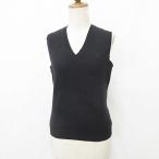  Ralph Lauren RALPH LAUREN Golf спортивная одежда вязаный лучший тянуть over V шея вышивка кашемир хлопок чёрный черный M женский 