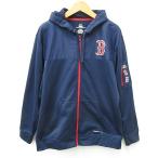  majestic MAJESTIC жакет бейсбол Baseball Redsox капот Zip выше обратная сторона ворсистый темно-синий красный темно-синий красный XL мужской 