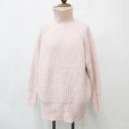 ザラ ZARA ニット セーター 長袖 タートルネック ローゲイジ ウール混 ピンク S レディース