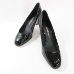 サルヴァトーレフェラガモ Salvatore Ferragamo パンプス パテントレザー エナメル ブラック 黒 7D レディース