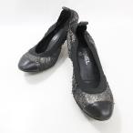 ショッピングCHANEL シャネル CHANEL パンプス バレエシューズ チャンキーヒール ココマーク ブラック 黒 37C ☆AA★ レディース