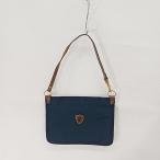 フェリージ Felisi ハンドバッグ ミニバッグ レザー ワッペン ネイビー ブラウン 紺 茶 ☆AA★ レディース