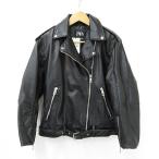 ショッピングzara 未使用品 ザラ ZARA ライダースジャケット ダブル ジップアップ 黒 ブラック L メンズ
