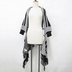  не использовался товар je crois soi пончо вязаный 7 минут рукав окантовка бахрома чёрный белый черный белый M-L женский 