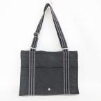 エルメス HERMES フールトゥ バサスMM ショルダーバッグ 斜めがけバッグ コットン キャンバス ブラック 黒 グレー ☆AA★