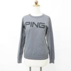  булавка PING Golf спортивная одежда вязаный свитер длинный рукав круглый вырез Logo серый M женский 
