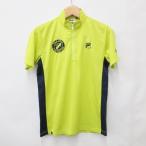  filler FILA GOLF Golf спортивная одежда рубашка короткий рукав половина Zip с высоким воротником зеленый темно-синий зеленый темно-синий M мужской 
