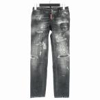 ショッピングディースクエアード 未使用品 ディースクエアード DSQUARED2 22SS Jeansy Jennifer Cropped ダメージ加工 デニムパンツ ジーンズ 34 ブラック 黒 S72LB0477