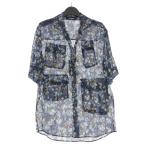 ショッピングディースクエアード 未使用品 ディースクエアード DSQUARED2 22SS Tactical Bowl Shirt フラワープリント 半袖シャツ 42 ネイビー 紺 S72NC0989 国内正規