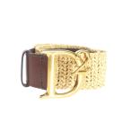 未使用品 ディースクエアード DSQUARED2 22SS ロゴバックル コンビベルト 75 茶 ブラウン/ベージュ S83BE0284 国内正規 レディース