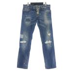 ディースクエアード DSQUARED2 17SS ダメージ加工 スリムフィット デニムパンツ ジーンズ 46 インディゴ S71LB0292 国内正規 メンズ