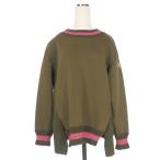 モンクレール MONCLER MAGLIA GIROCOLLO サイドジップ ボンディングスウェット トレーナー 長袖 S カーキ 緑 D20938060200 国内正規