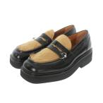 未使用品 マルニ MARNI 23SS レザー ピアス モカシン ローファー 43 ブラック 黒 MOMR004403 国内正規 メンズ