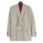 ブルネロクチネリ BRUNELLO CUCINELLI カシミヤ×シルク ダブルブレストジャケット ブレザー 長袖 46 グレー 国内正規 メンズ