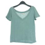 ロンハーマン Ron Herman 無地 VネックTシャツ カットソー 半袖 XS ブルーグレー 国内正規 レディース