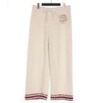 ジェラートピケ gelato pique 刺繍 フェザーロングパンツ スラックス M ホワイト 白 PMNP245089 レディース