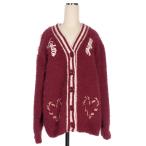 ジェラートピケ gelato pique 刺繍 フェザーカーディガン セーター 長袖 F レッド 赤 PWNT245084 レディース