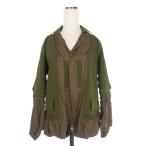 ショッピングギャルソン トリココムデギャルソン tricot COMME des GARCONS 08AW フリル ドッキングジャケット ブレザー 長袖  M カーキ 緑 TB-J003 レディース