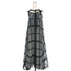 未使用品 チカキサダ Chika kisada ギンガムチェック ロングワンピース ドレス 1 ネイビー 紺 CO-18035 レディース