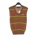 ショッピングディースクエアード ディースクエアード DSQUARED2 23AW Vネック ニットベスト ジレ セーター 刺繍 M ブラウン 茶 S74HA1341 国内正規 レディース