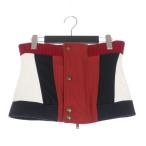 ショッピングディースクエアード ディースクエアード DSQUARED2 23AW サイドレザー ウール チューブトップ ベアトップ ノースリーブ 38 レッド/ネイビー/ホワイト S72NC1051