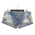 ショッピングディースクエアード ディースクエアード DSQUARED2 23AW ブリーチ加工 ベリーショート デニムパンツ ジーンズ 38 インディゴ 8S72MU0476 国内正規 レディース