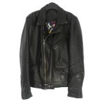 ショッピングオブ オブザネージュスタイル OF THE NEIGE STYLE ラムレザー ダブルライダース ジャケット ブルゾン 42 ブラック 黒 メンズ