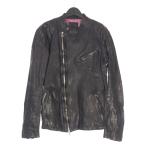 イサムカタヤマバックラッシュ ISAMU KATAYAMA BACKLASH フレンチショルダー製品染め レザージャケット ブルゾン 長袖 L ディープブルー 青