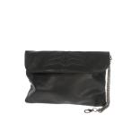  Alexander McQueen ALEXANDER MCQUEEN кожа клатч ручная сумочка сумка цепь имеется s культура m чёрный черный 