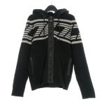 ショッピングアルマーニ エンポリオアルマーニ EMPORIO ARMANI ジップアップニットフーディ パーカーセーター 長袖 S ブラック 黒 6XPBZ1 PM05Z 国内正規 メンズ