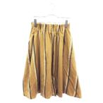 神戸レタス KOBE LETTUCE スカート ひざ丈 フレア ストライプ F ベージュ ☆S☆ /nn0614 レディース