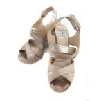 ショッピングウェッジソール ランバンオンブルー LANVIN en Bleu サンダル ウェッジソール ストラップ レザー 23 ベージュ /KH ● レディース