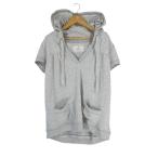 アバクロンビー & フィッチ Abercrombie & Fitch パーカー プルオーバー フレンチスリーブ 無地 サイズL グレー QQQ レディース