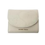 サマンサタバサ Samantha Thavasa 口金 折財布 シボ目 がま口 スヌーピー ロゴ ベージュ QQQ レディース