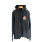 ステューシー STUSSY パーカー ジップアップ 刺繍 ロゴ サイズM 黒 QQQ メンズ