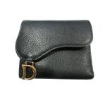 ディオール Dior 三つ折り 財布 レザー 黒 QQQ ☆AA★ レディース