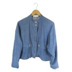 ザラ ZARA ジャケット デニム風 Gジャン 長袖 ボタン 無地 ネイビー サイズM QQQ レディース