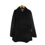 ショッピングBURBERRY バーバリーブルーレーベル BURBERRY BLUE LABEL P コート ピーコート ジャケット Aライン ダブルブレスト 長袖 無地 ブラック サイズ38 国