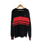  Pearly Gates PEARLY GATES вязаный V шея длинный рукав окантовка размер 4 темно-синий красный внутренний стандартный QQQ мужской 