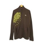  Puma PUMA вязаный кардиган Zip выше принт вышивка Logo длинный рукав размер L Brown QQQ мужской 