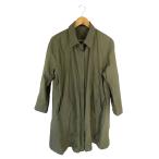 ユニクロ UNIQLO ステンカラー コート ジャケット シングルブレスト ボタン 無地 カーキ サイズL QQQ レディース