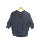 ユニクロ UNIQLO プルオーバー ニット 半袖 無地 ネイビー サイズM QQQ レディース