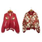 ピンクハウス PINK HOUSE スカジャン リバーシブル 2Way キルティング 刺しゅう 花 柄 レッド 赤 QQQ レディース